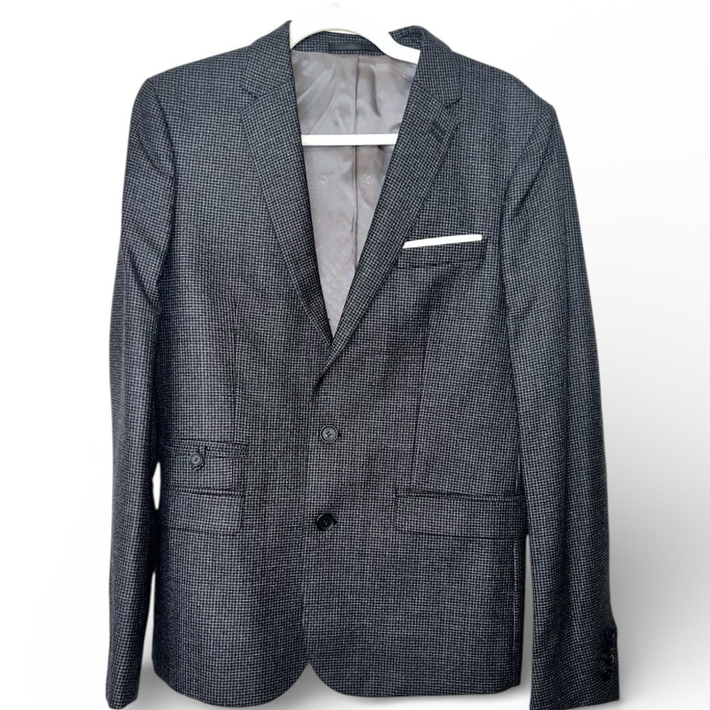 The Kooples Fitted Houndstooth Wool Blazer Men’s FR 46 US 36–38 NWT